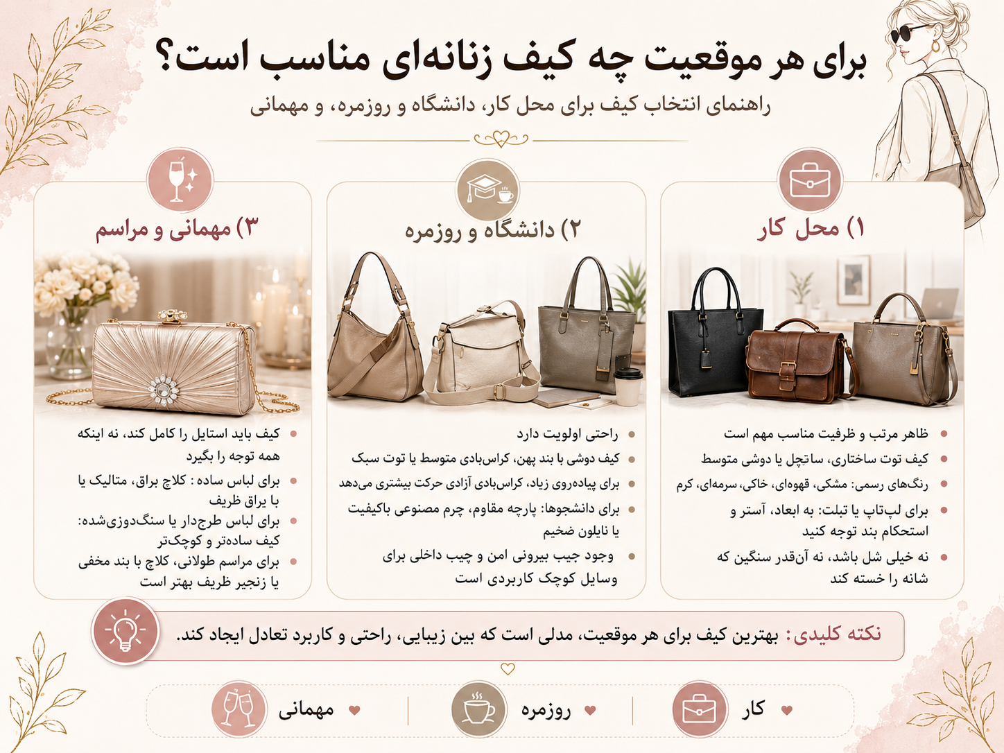 کیف مناسب برای محل کار