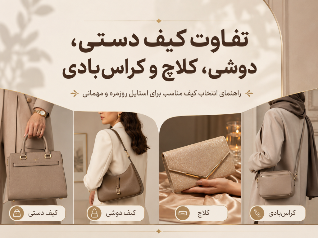 تفاوت کیف دستی دوشی کلاچ کراس‌بادی