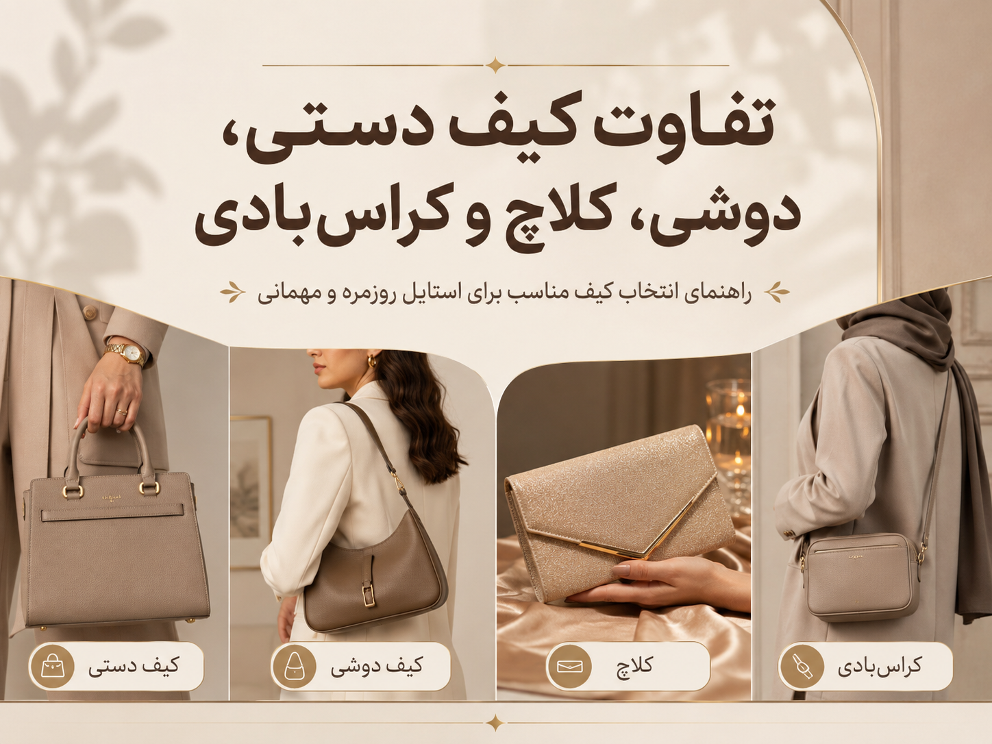 تفاوت کیف دستی دوشی کلاچ کراس‌بادی